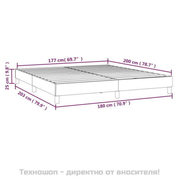 Рамка за легло с пружини сива 180x200 см изкуствена кожа