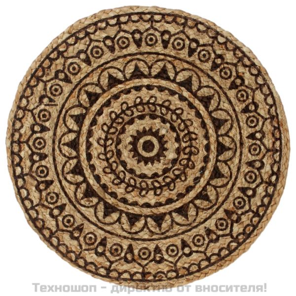 Подложки за хранене, 6 бр, тъмнокафяви, 38 см, кръгли, юта