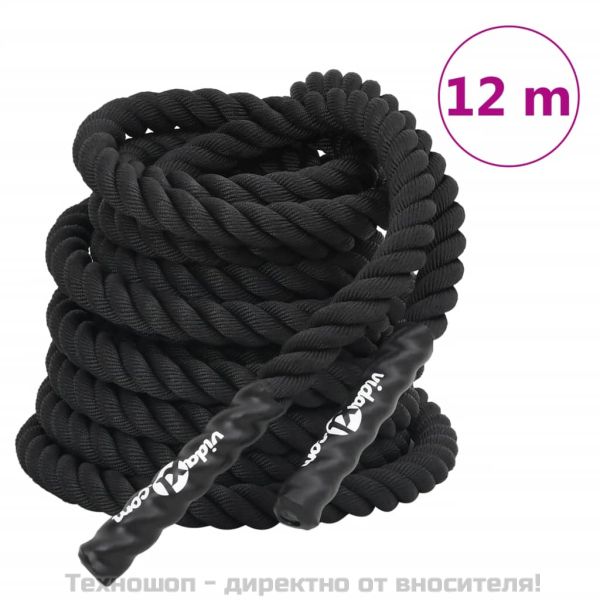 Бойно въже, черно, 12 м, 9 кг, полиестер