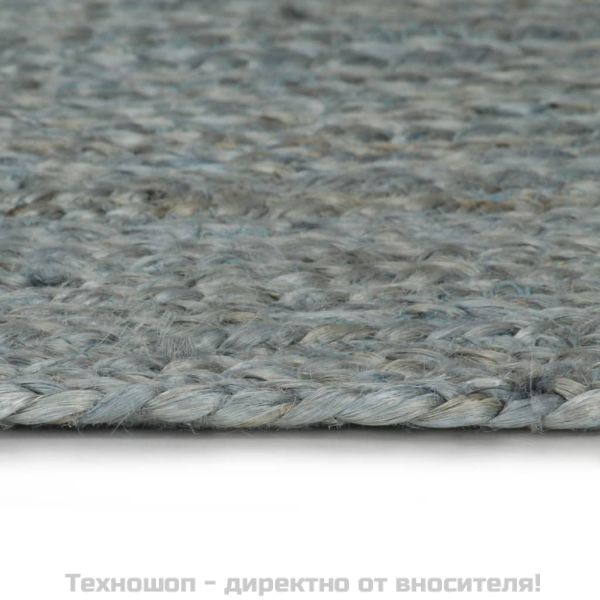 Ръчно тъкан килим от юта, кръгъл, 120 см, маслиненозелен