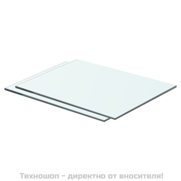 Рафтове, 2 бр, панели прозрачно стъкло, 40x25 см