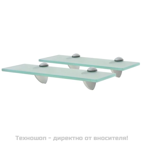 Подвижни рафтове, 2 бр, стъкло, 30x10 см, 8 мм