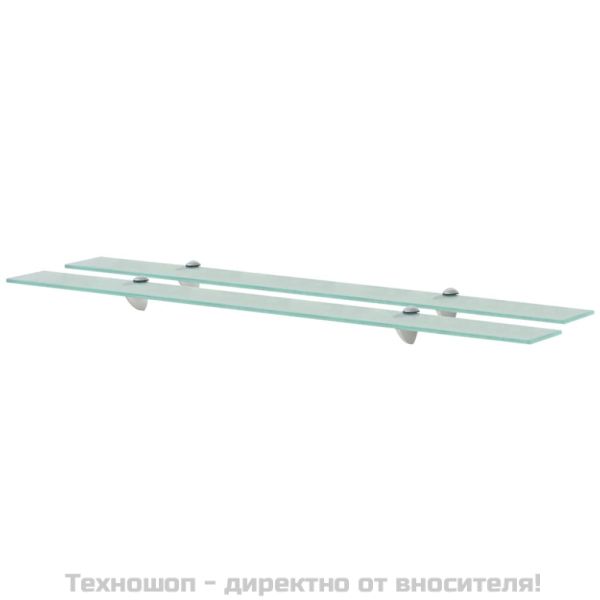 Подвижни рафтове, 2 бр, стъкло, 100x10 см, 8 мм