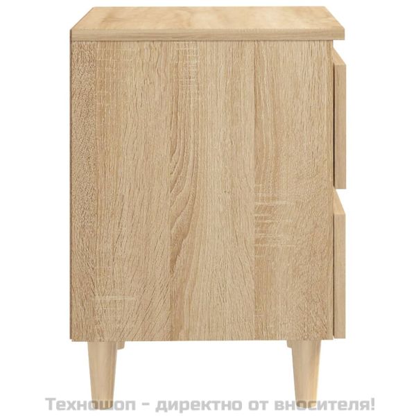 Нощни шкафчета с крака от бор масив 2 бр дъб сонома 40x35x50 см