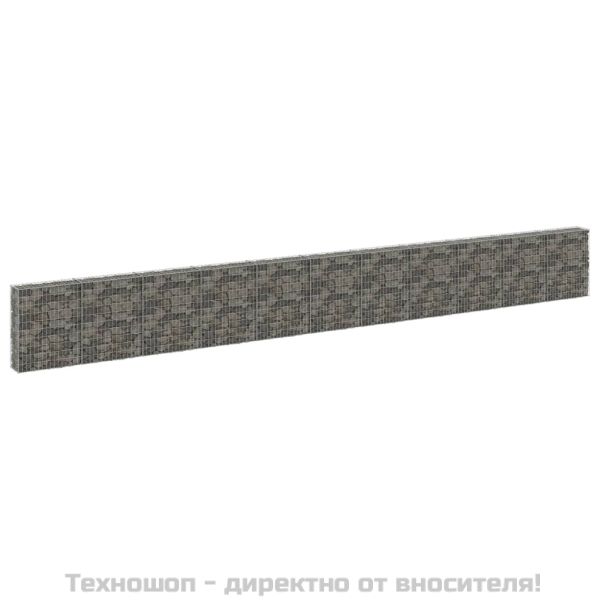 Габионна стена с капаци, поцинкована стомана, 900x30x100 см