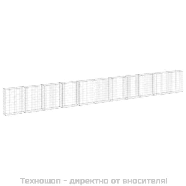 Габионна стена с капаци, поцинкована стомана, 900x30x100 см