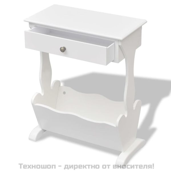 Поставка за списания Melrose, бяла