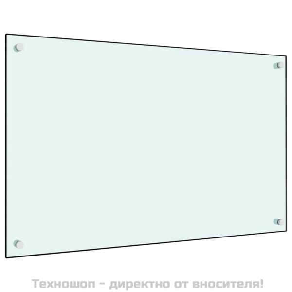 Кухненски гръб, бял, 80x50 см, закалено стъкло