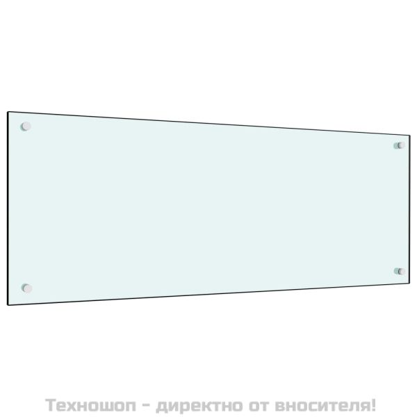 Кухненски гръб, бял, 100x40 см, закалено стъкло