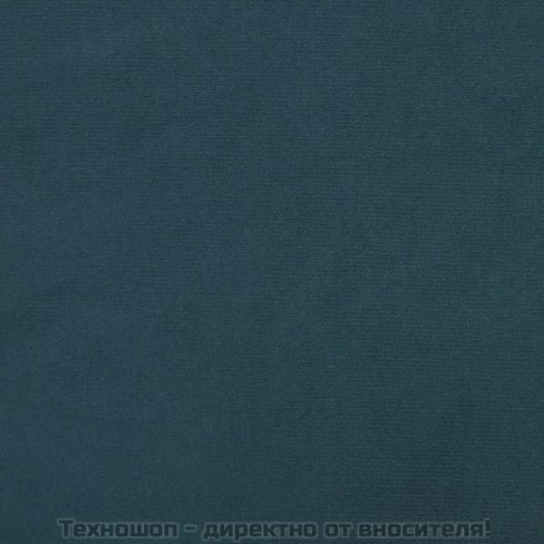 Люлеещ се стол с табуретка, син кадифе