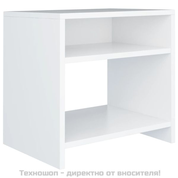 Нощно шкафче, бяло, 40x30x40 см, инженерно дърво