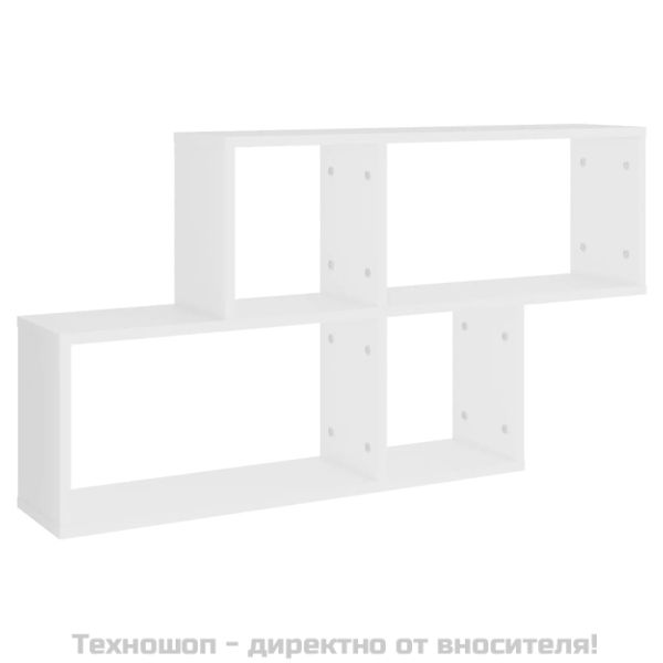 Стенен рафт, бял, 100x18x53 см, инженерно дърво