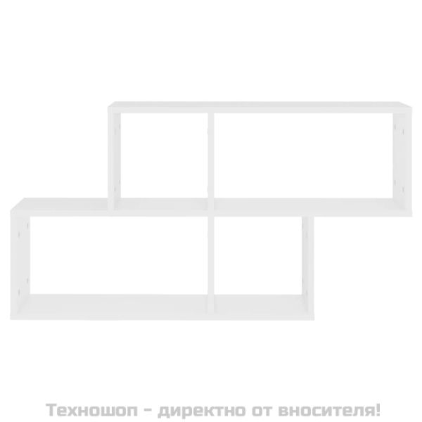Стенен рафт, бял, 100x18x53 см, инженерно дърво