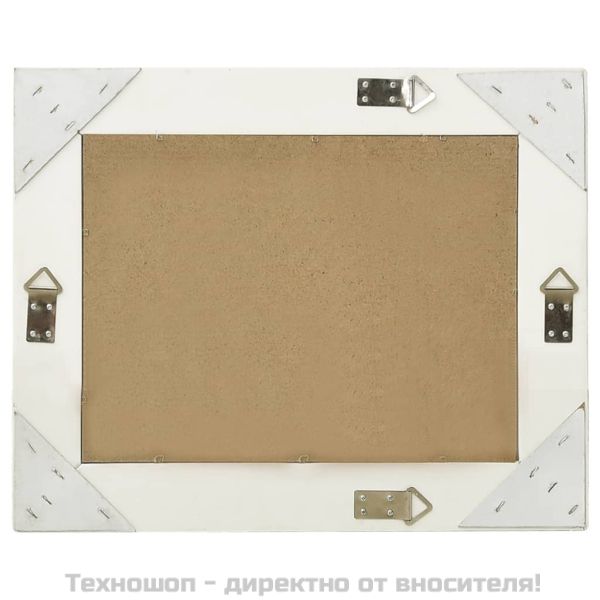 Стенно огледало, бароков стил, 50x40 см, бяло