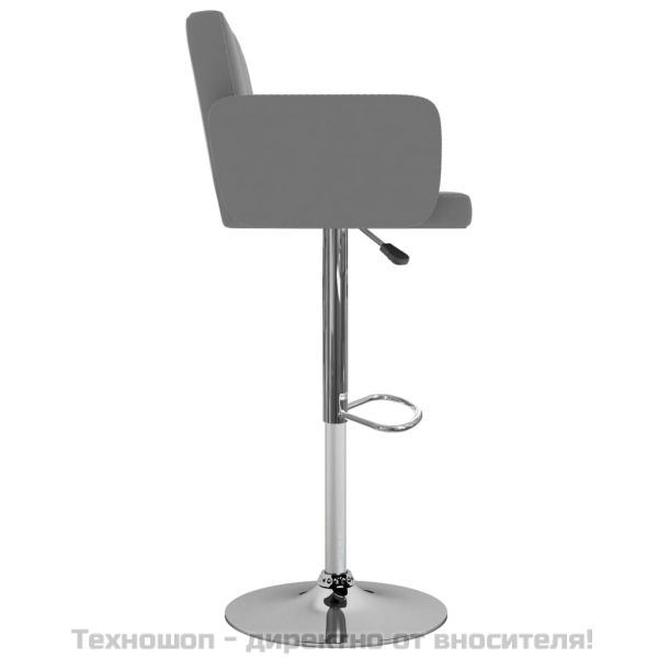 Бар табуретки, 2 бр, сиви, изкуствена кожа