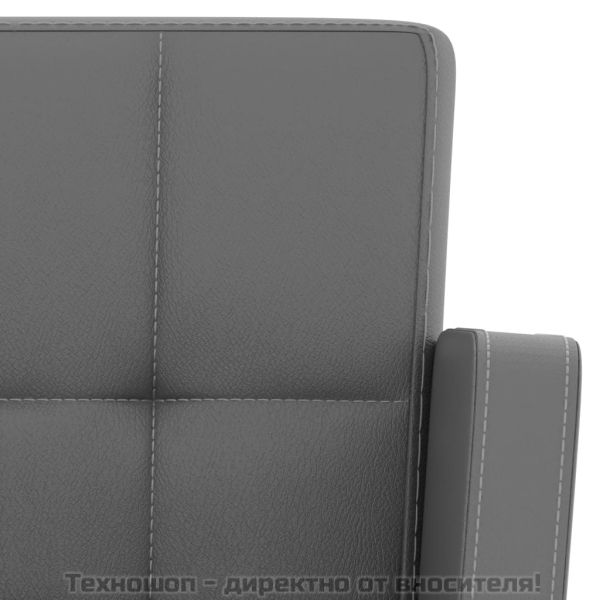 Бар табуретки, 2 бр, сиви, изкуствена кожа