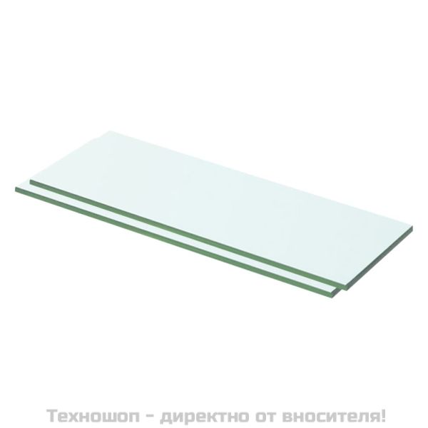 Рафтове, 2 бр, панели прозрачно стъкло, 50x12 см