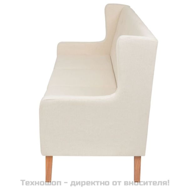 Комплект дивани от 3 части текстил кремавобял