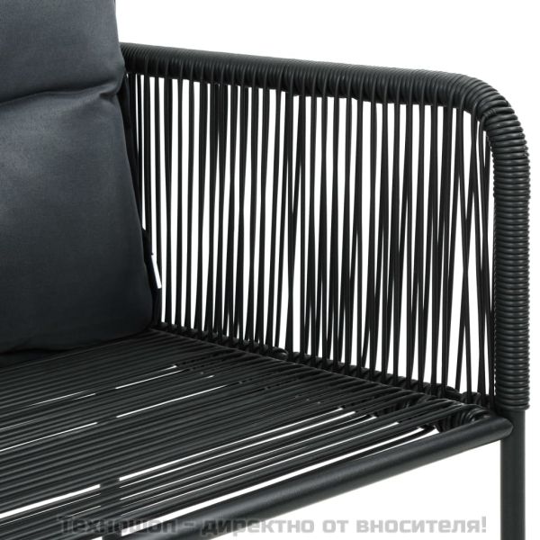 Градински трапезен комплект, 7 части, черен