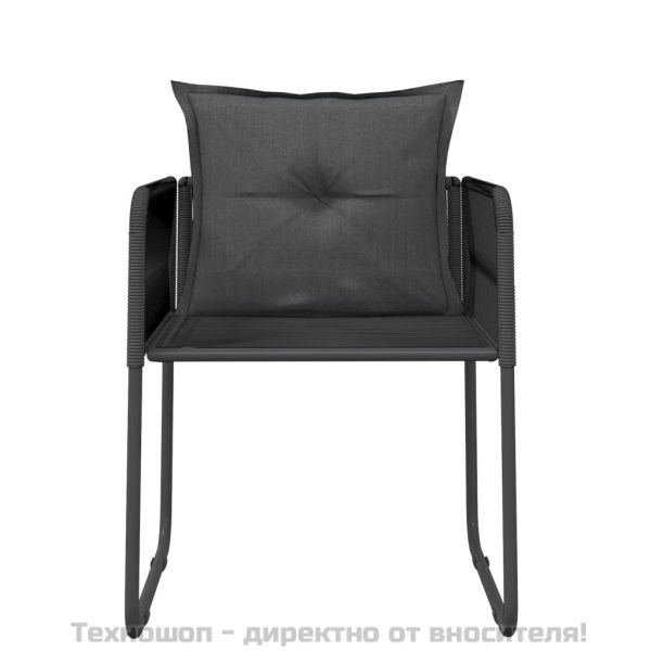 Градински трапезен комплект, 7 части, черен