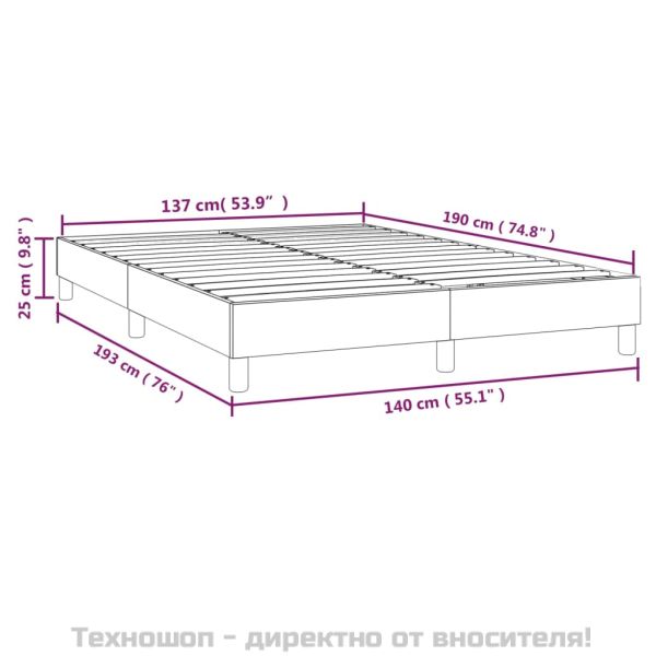 Рамка за легло с пружини, таупе, 140x190 см плат