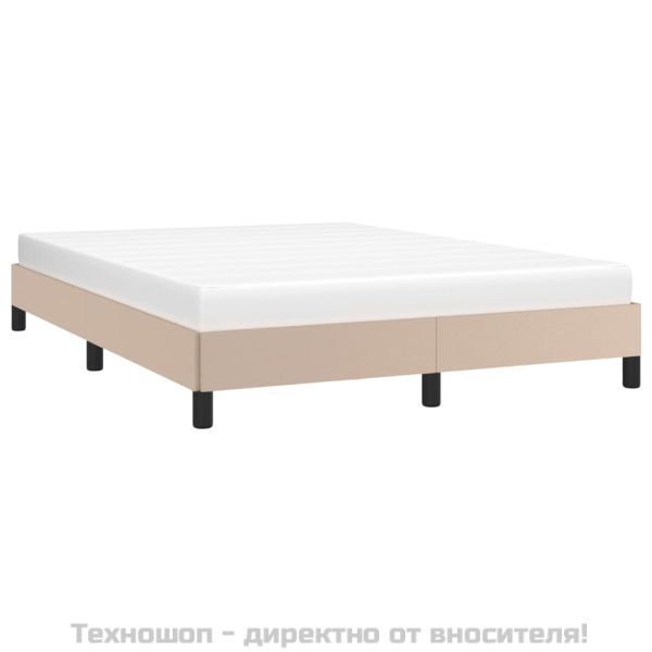 Рамка за легло, капучино, 140x200 см, изкуствена кожа