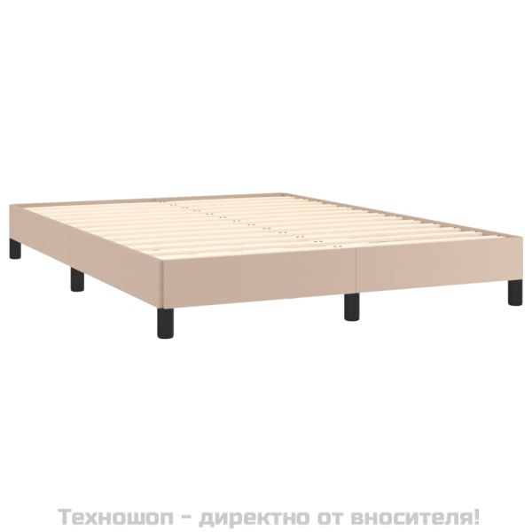 Рамка за легло, капучино, 140x200 см, изкуствена кожа