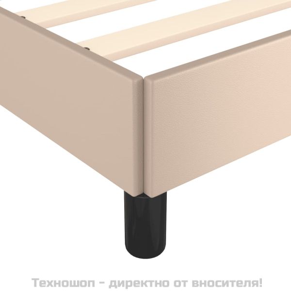 Рамка за легло, капучино, 140x200 см, изкуствена кожа