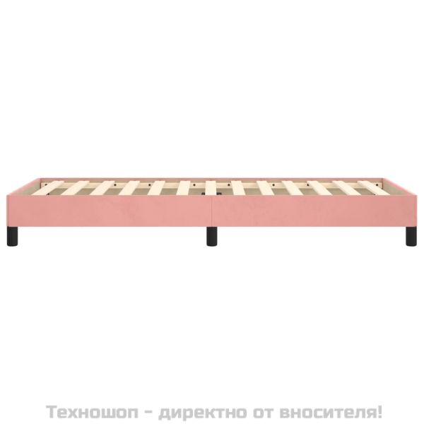Рамка за легло, розова, 90x190 см, кадифе