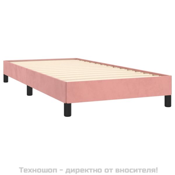 Рамка за легло, розова, 90x200 см, кадифе