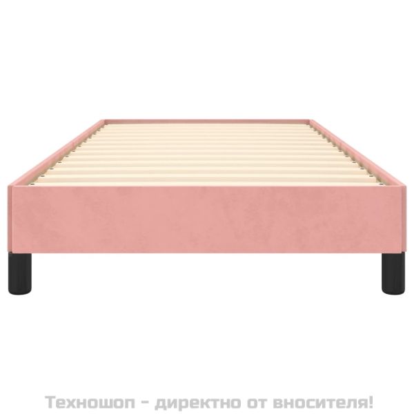 Рамка за легло, розова, 90x200 см, кадифе