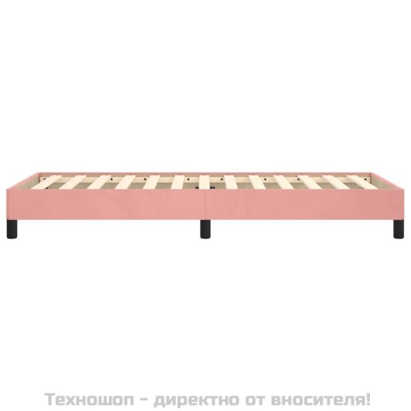 Рамка за легло, розова, 90x200 см, кадифе