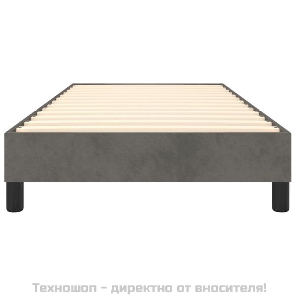 Рамка за легло с пружини, тъмносива, 90x190 см, кадифе