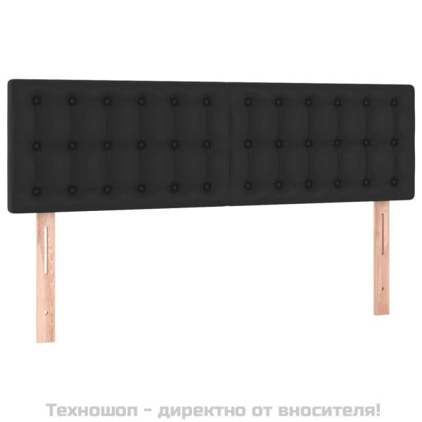 Боксспринг легло с матрак, черно, 140x200 см, изкуствена кожа