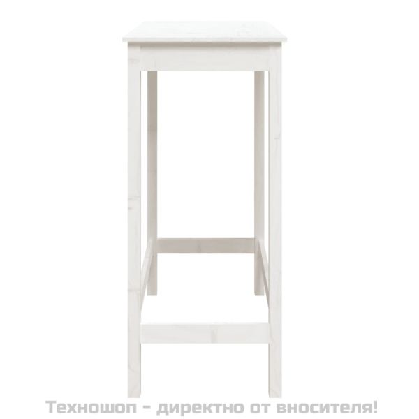 Бар маса, бяла, 100x50x110 см, борово дърво масив