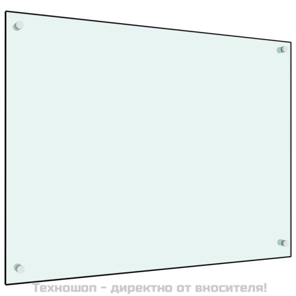 Кухненски гръб, бял, 80x60 см, закалено стъкло