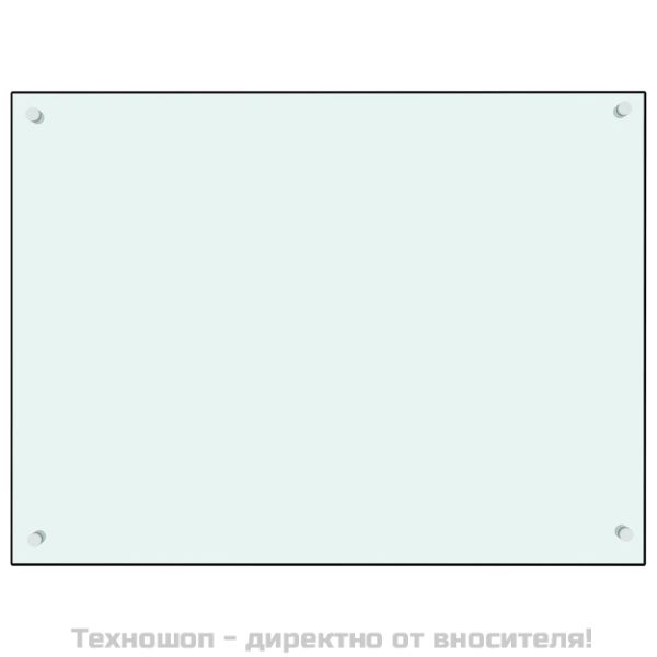 Кухненски гръб, бял, 80x60 см, закалено стъкло