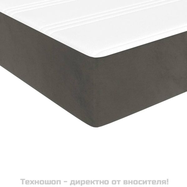 Боксспринг легло с матрак, тъмносив, 90x190 см, кадифе