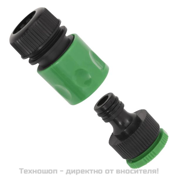 Градински маркуч с монтажен комплект, зелен, 0,75", 50 м, PVC