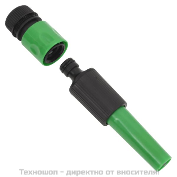 Градински маркуч с монтажен комплект, зелен, 0,75", 30 м, PVC