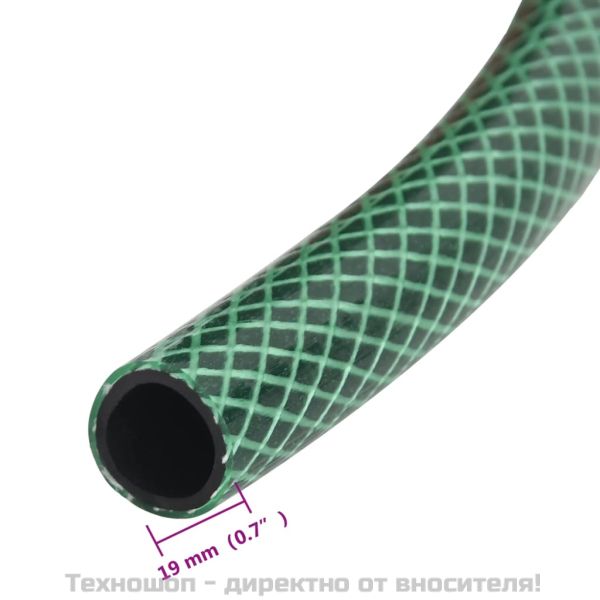 Градински маркуч с монтажен комплект, зелен, 0,75", 30 м, PVC