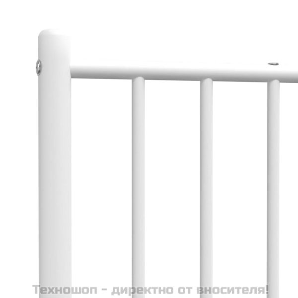 Метална резервна табла за легло, бяла, 107 см