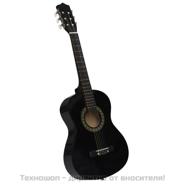 Класическа китара за начинаещи и деца, черна, 1/2, 34"
