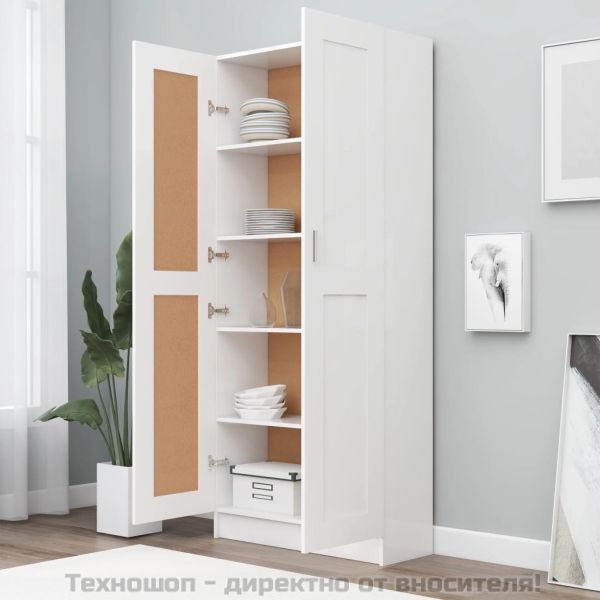 Библиотека, бяла, 82,5x30,5x185,5 см, ПДЧ