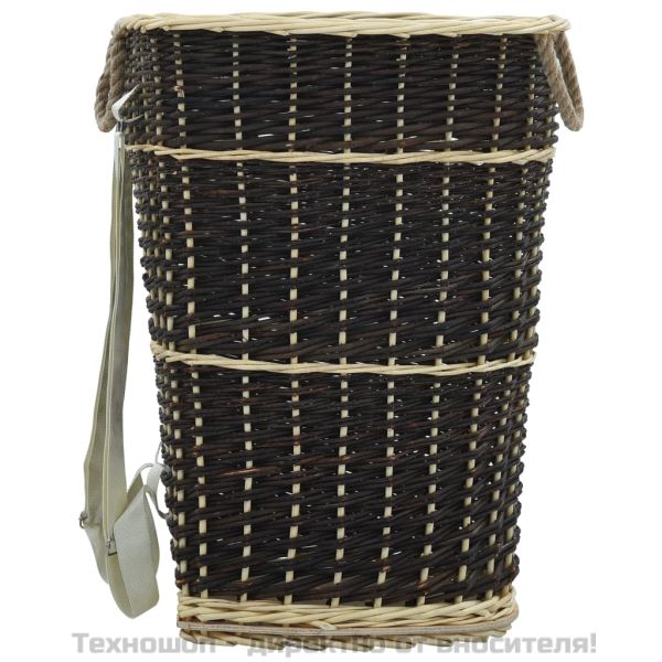 Раница за дърва за огрев с презрамки, 57x51x69 см, върба