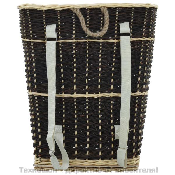 Раница за дърва за огрев с презрамки, 57x51x69 см, върба