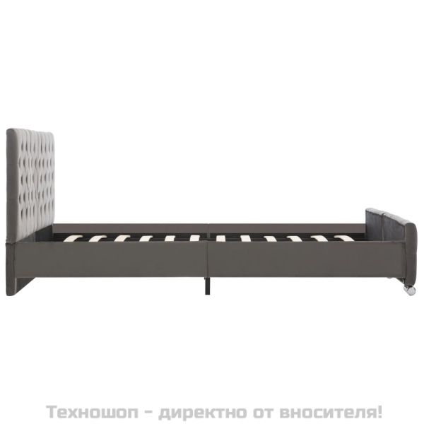 Рамка за легло сива кадифе 160x200 см
