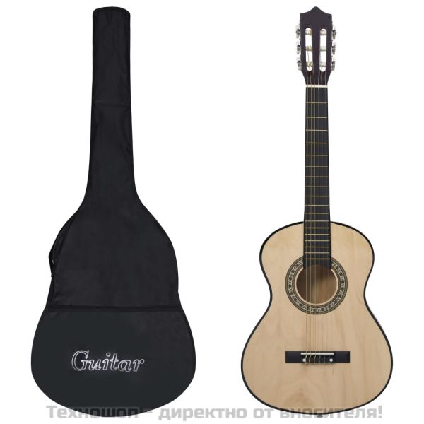 Класическа китара за начинаещи и деца с калъф, 1/2, 34"