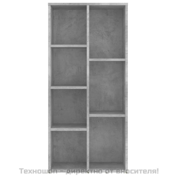 Шкаф библиотека, бетонно сив, 50x25x106 см, инженерно дърво