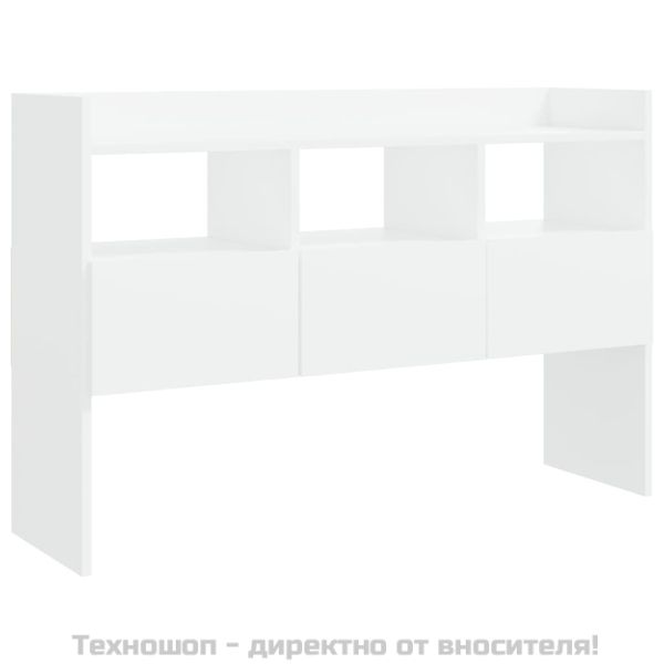 Бюфет, бял, 105x30x70 см, инженерно дърво